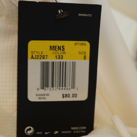 Nike Track Pants Mens Small White Side Stripe Tapered Fit Drawstring Sportswear - Picture 4 of 11